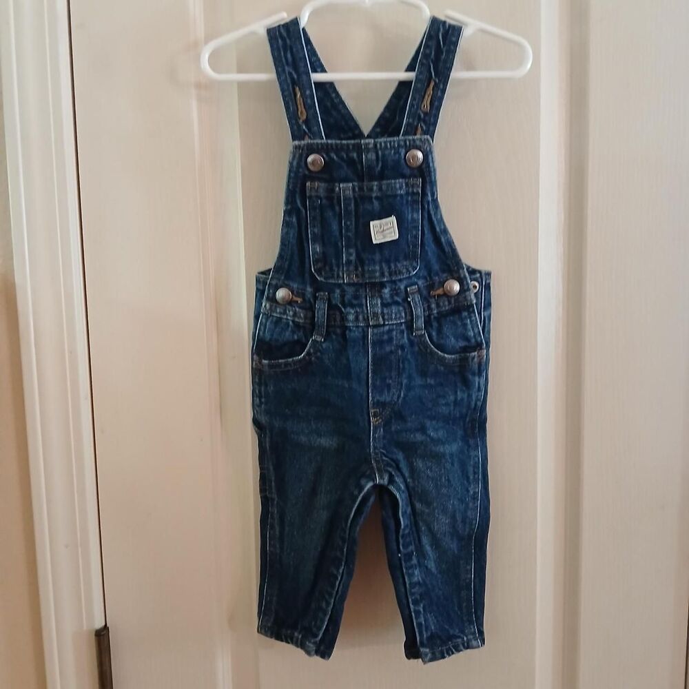 Vintage Y2K 90s Old Navy Workwear Denim Baby Overalls 6-12m Retro Classic Basic
